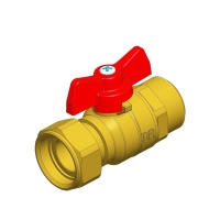 Rutulinis vožtuvas DN 15 AG 3/4 colių plokščias sandariklis su raudona T formos rankena (HIU Compact atsarginė dalis)