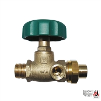 HERZ straight body shutoff valve, straight model with male thread x male thread + soldered screw connection